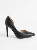 Zapatilla de Tacón Alto Negra con Punta Fina