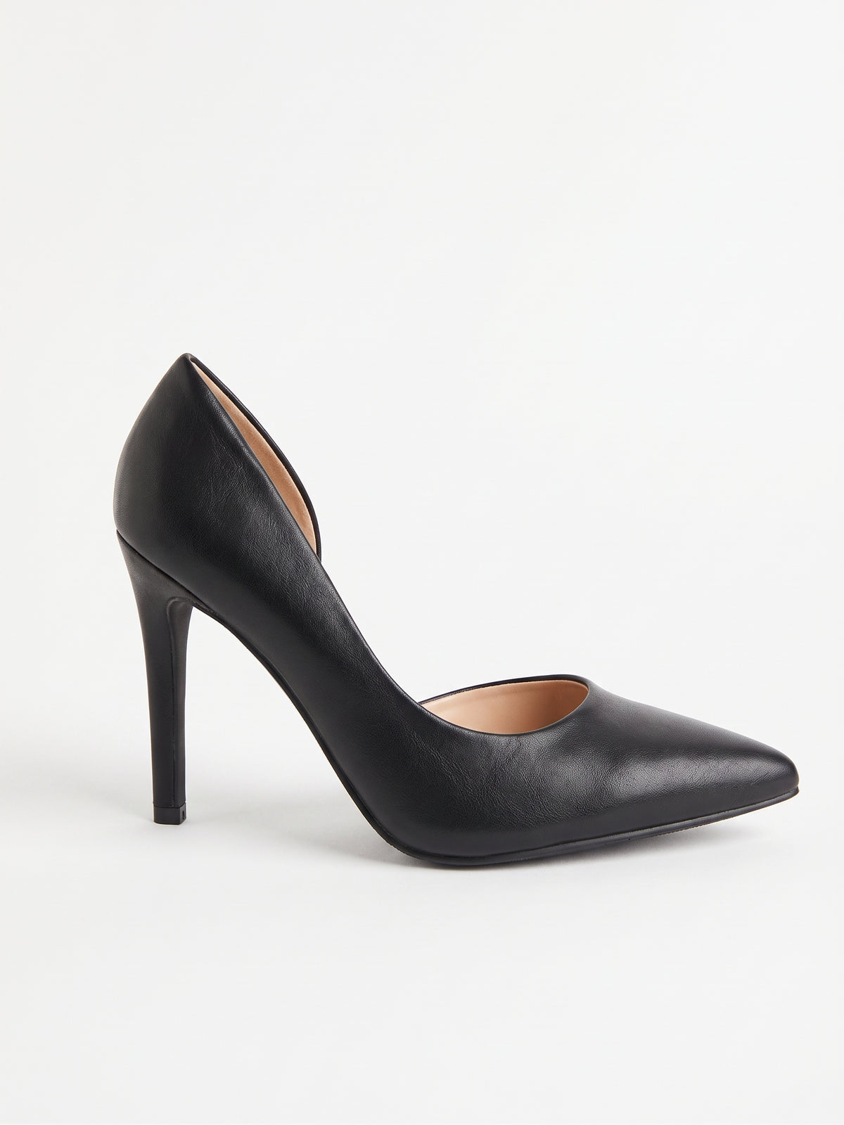 Zapatilla de Tacón Alto Negra con Punta Fina