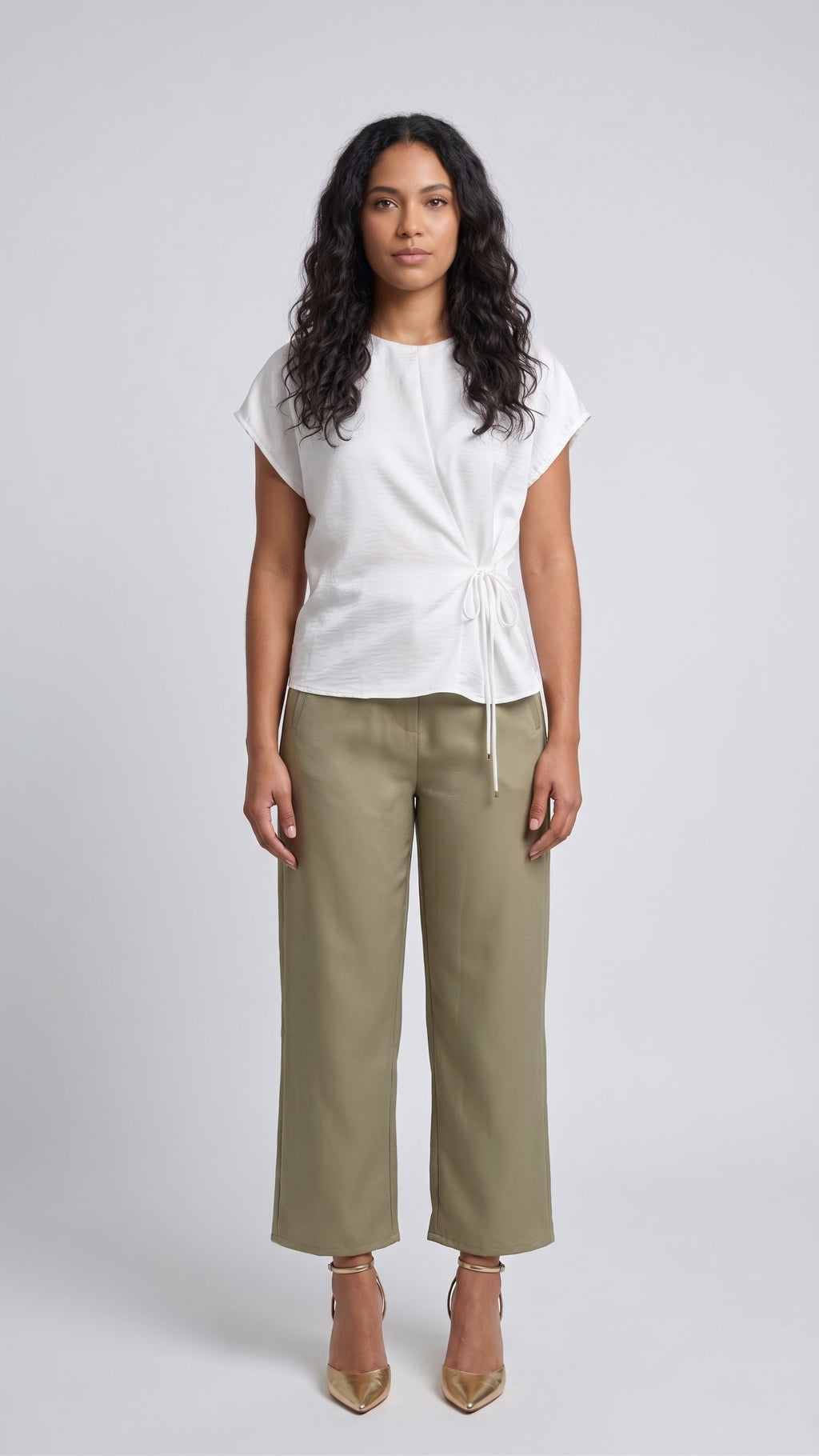 Blusa con Detalle Cruzado y Lazo Lateral