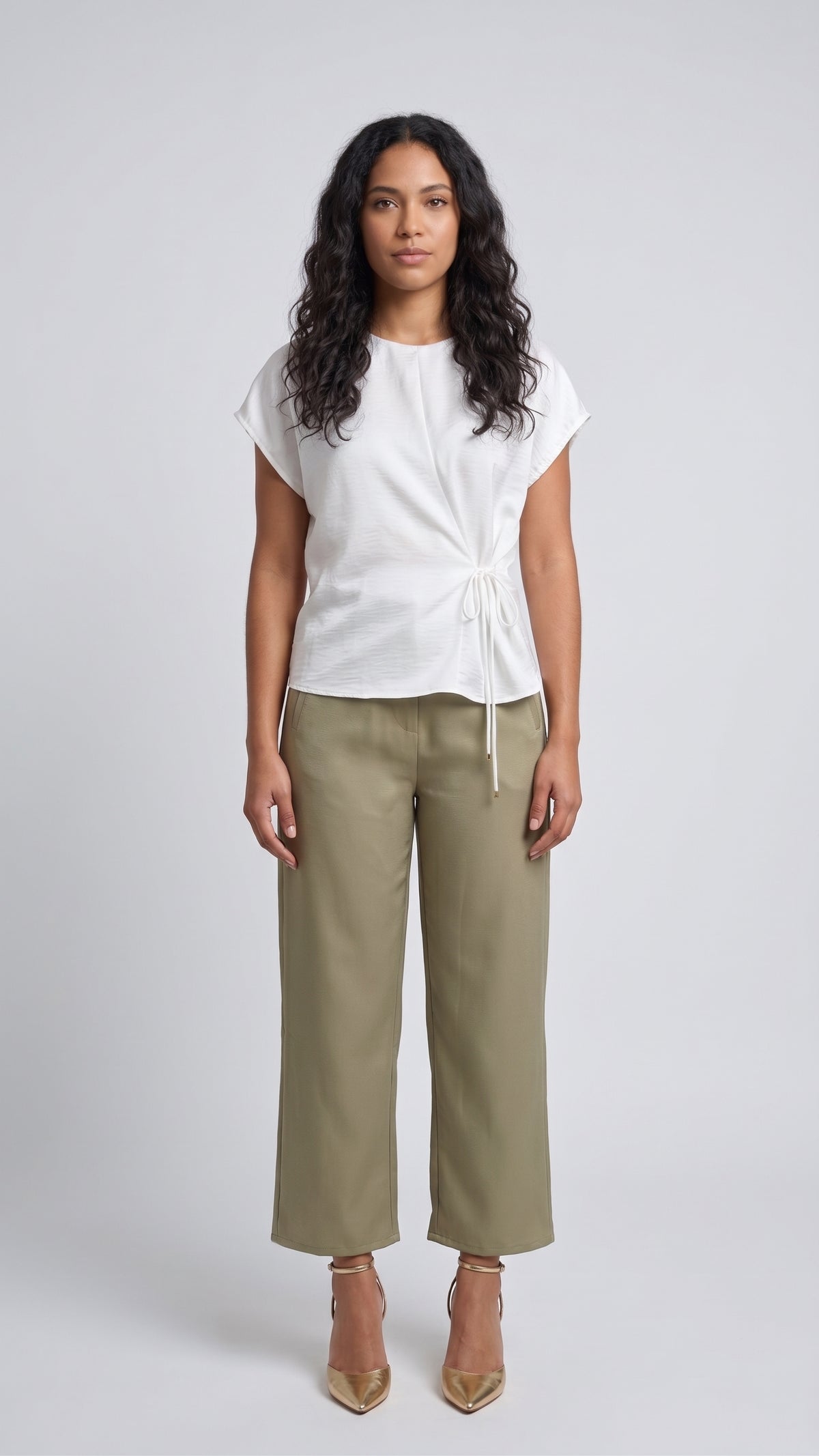 Blusa con Detalle Cruzado y Lazo Lateral