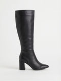 Botas Altas de Tacón Ancho en Negro Clásico