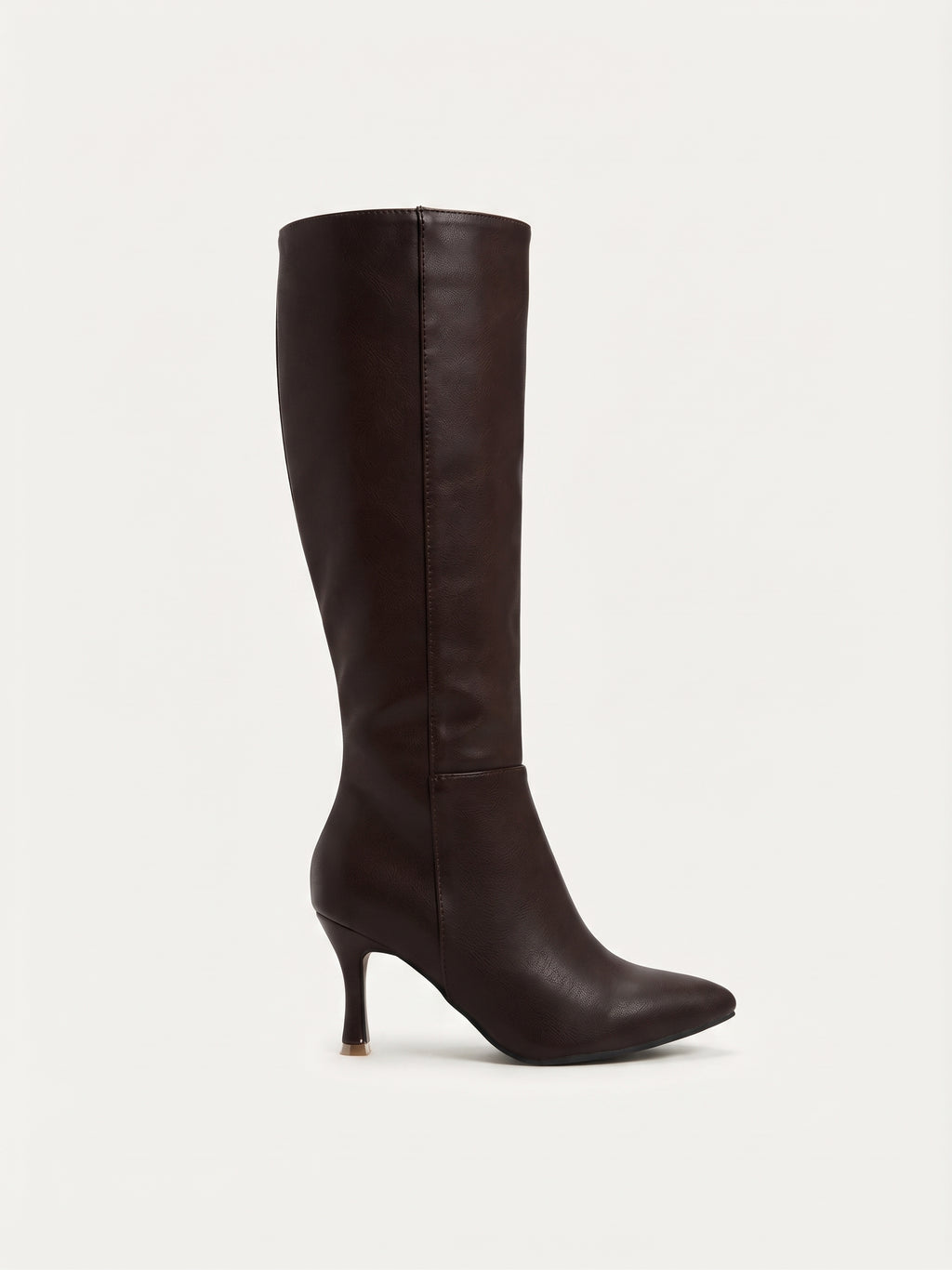 Botas Altas de Tacón Fino en Marrón Chocolate