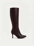 Botas Altas de Tacón Fino en Marrón Chocolate