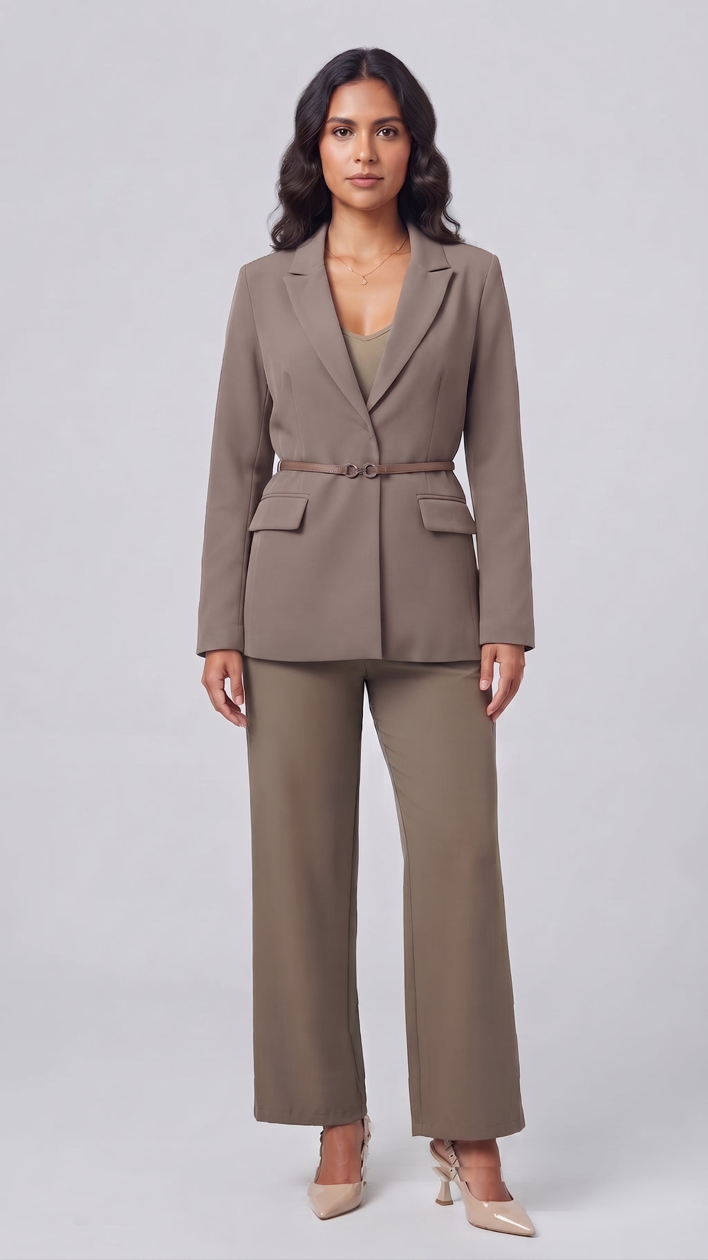 Blazer Sastre Estructurado con Cinturón Fino