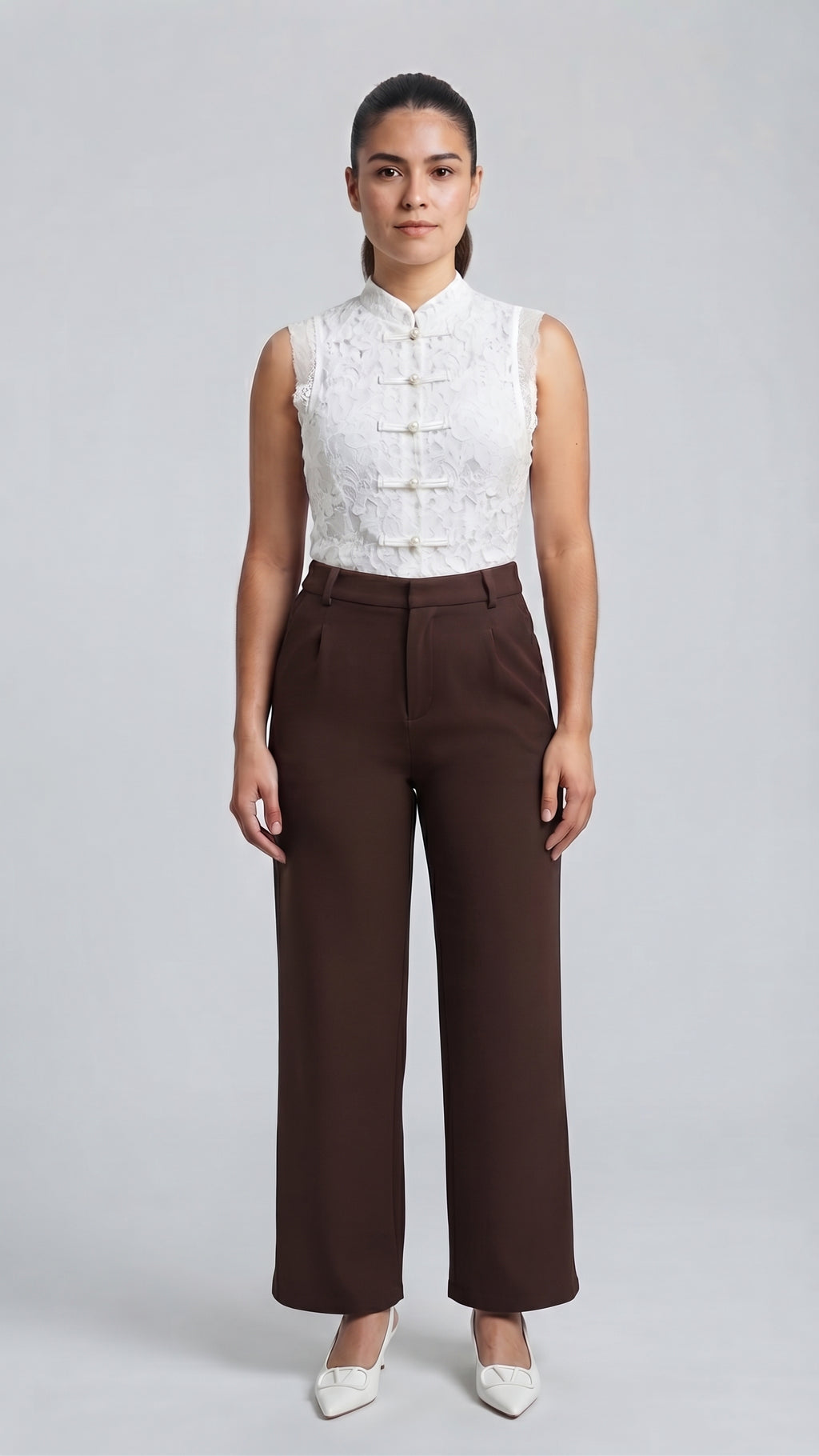 Pantalón Sastre de Tiro Alto y Pierna Ancha