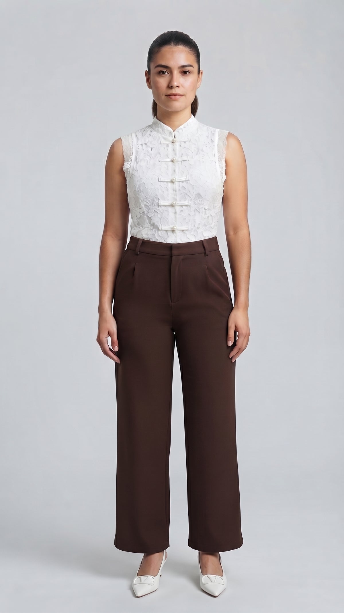 Pantalón Sastre de Tiro Alto y Pierna Ancha