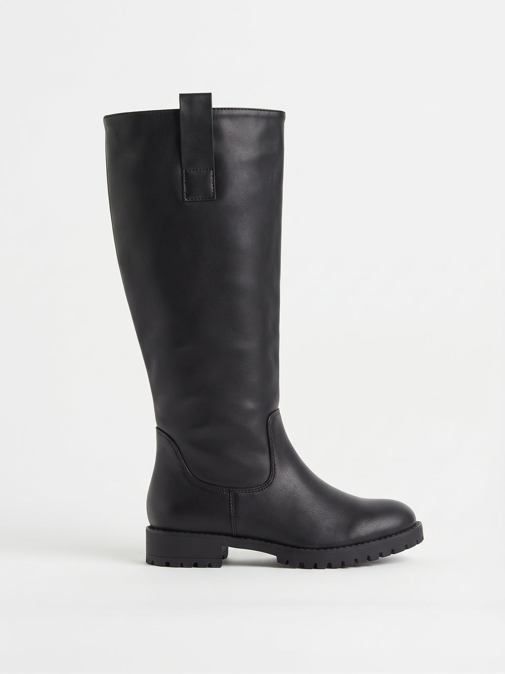 Botas Altas Planas con Suela Track Negro