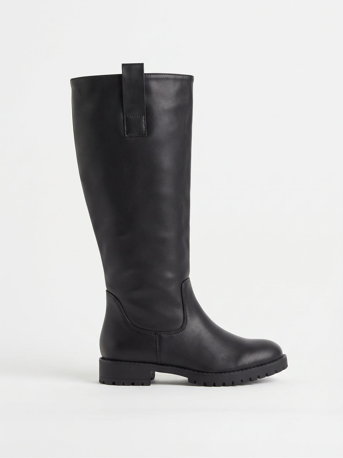 Botas Altas Planas con Suela Track Negro