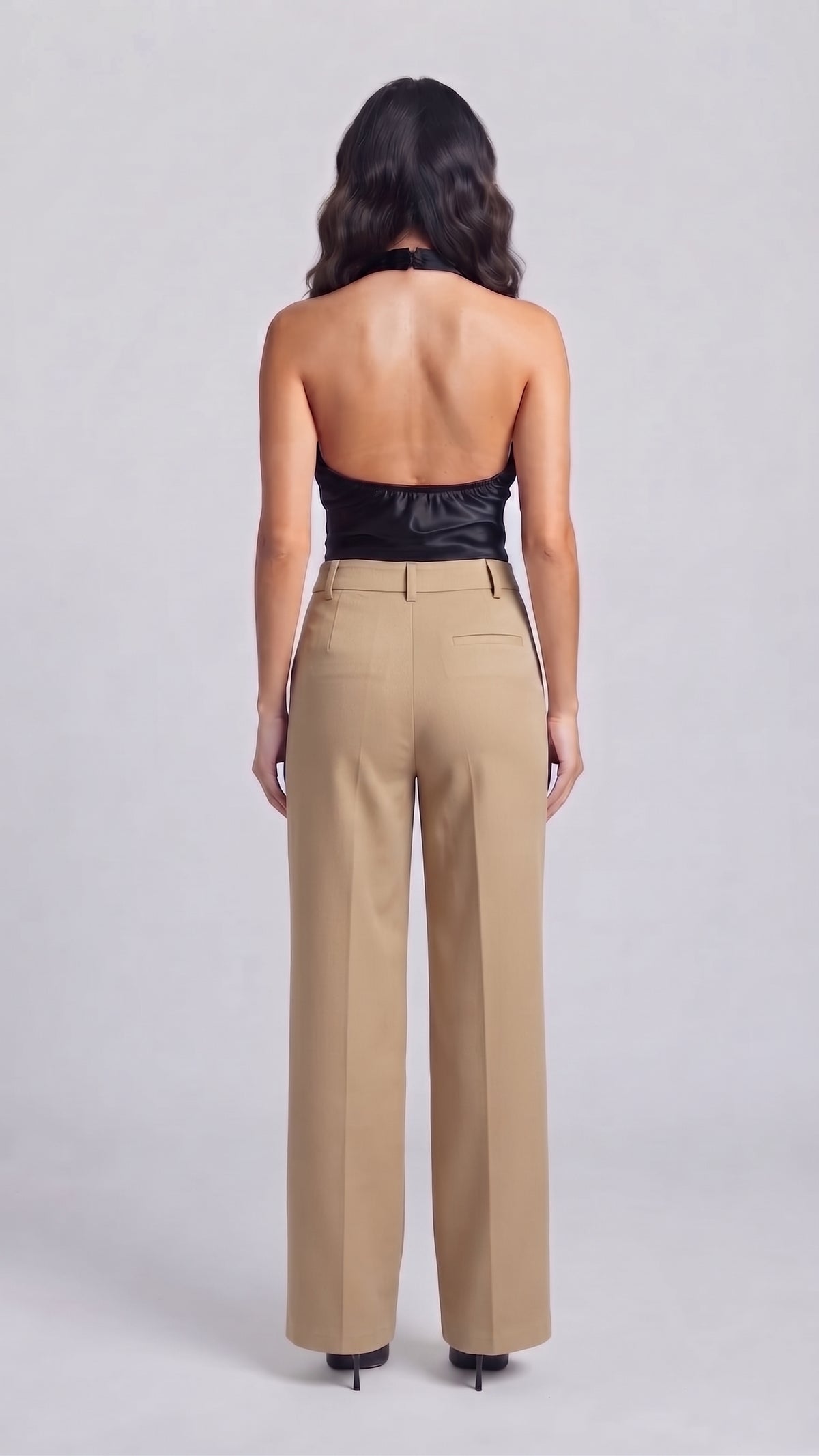 Pantalón Sastre de Tiro Alto con Cintura Elástica