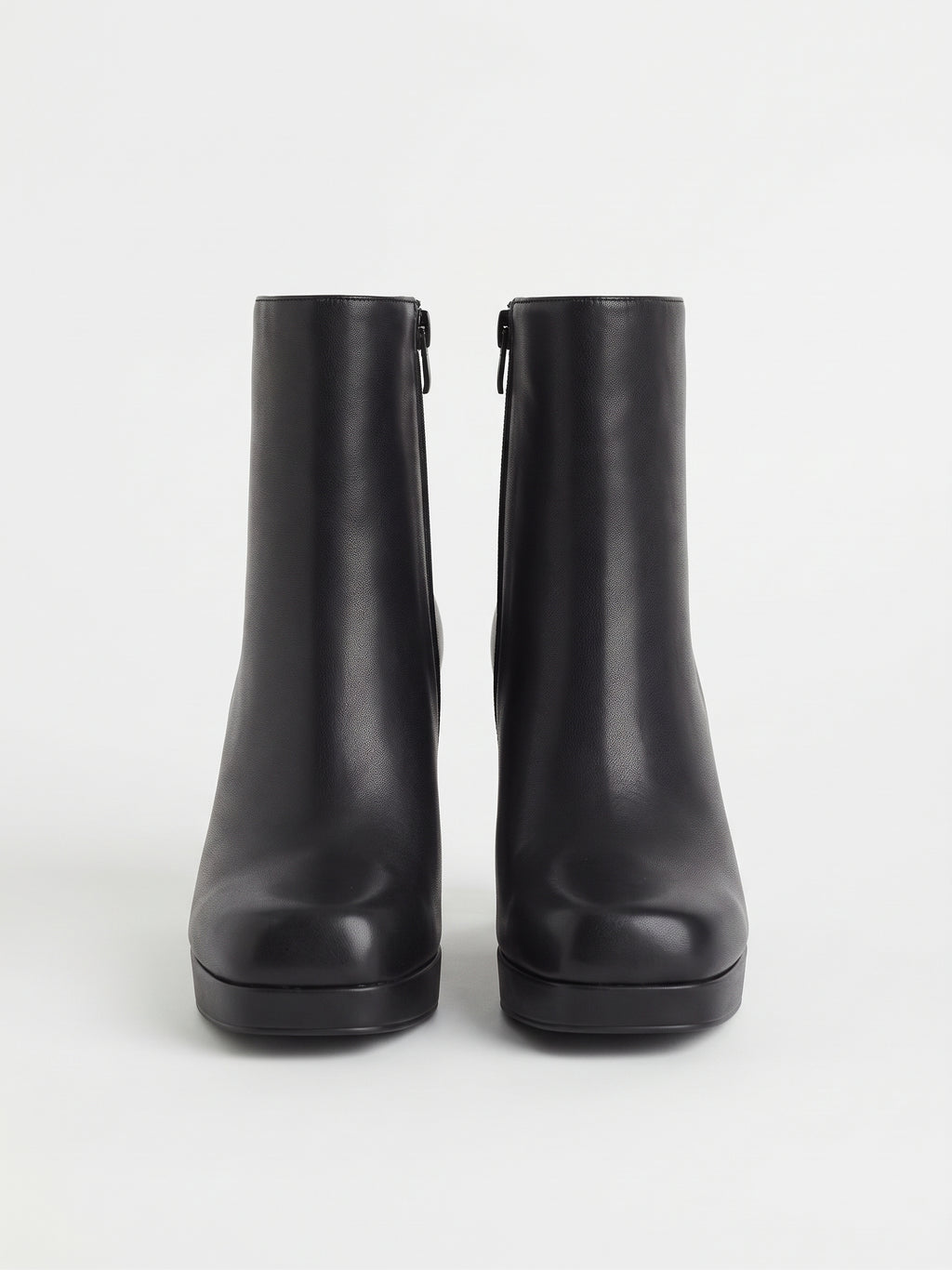 Botines Negros de Tacón Ancho con Plataforma Negro