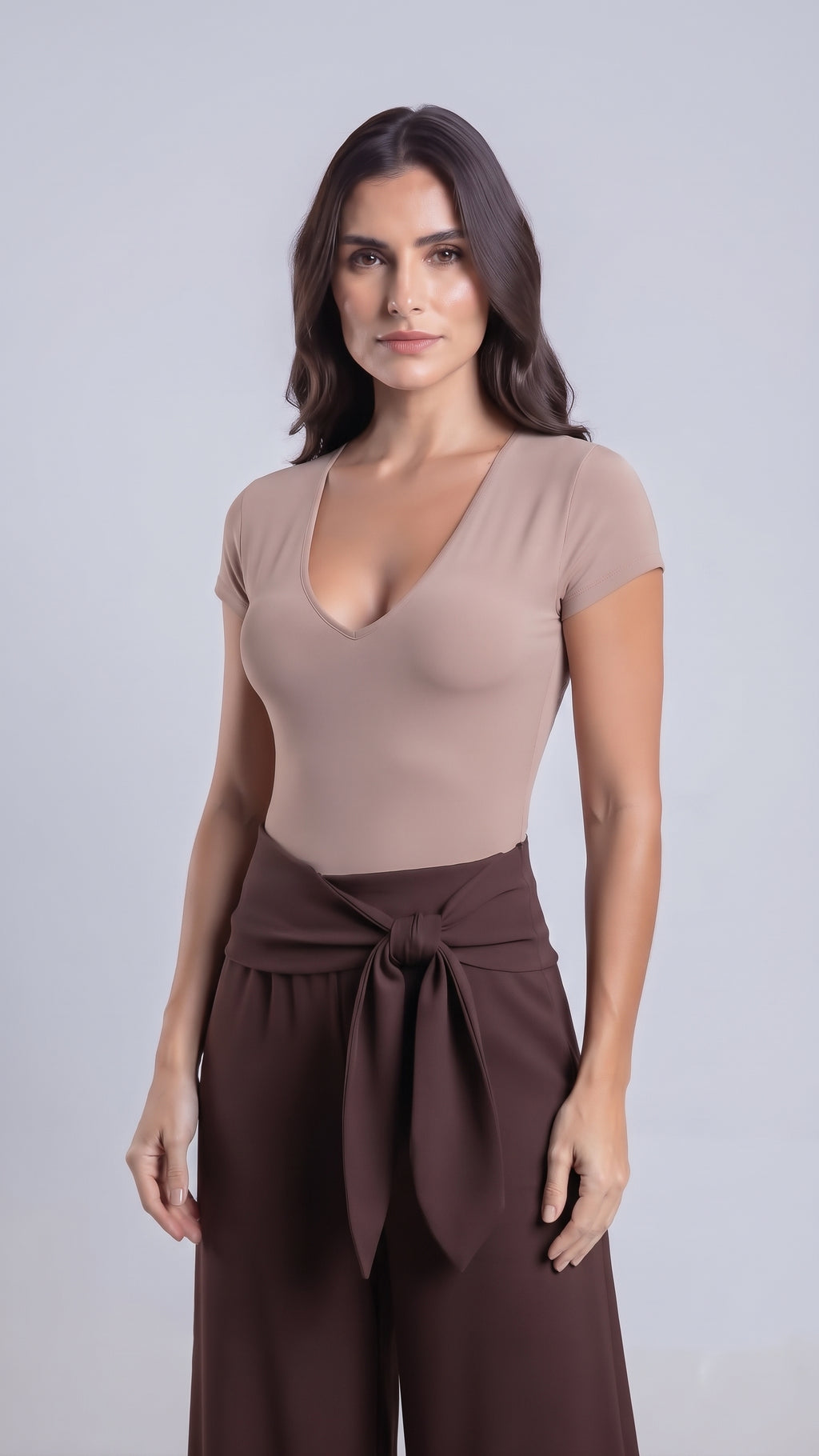 Pantalón Fluido con Lazo en la Cintura
