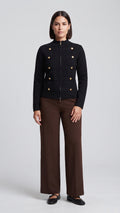 Chaqueta Estilo Napoleón con Botones Dorados