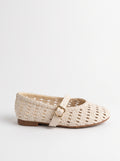 Flats Mary Jane Tejidos Blanco Marfil