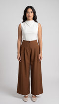 Pantalón Sastre Wide-Leg con Pinzas