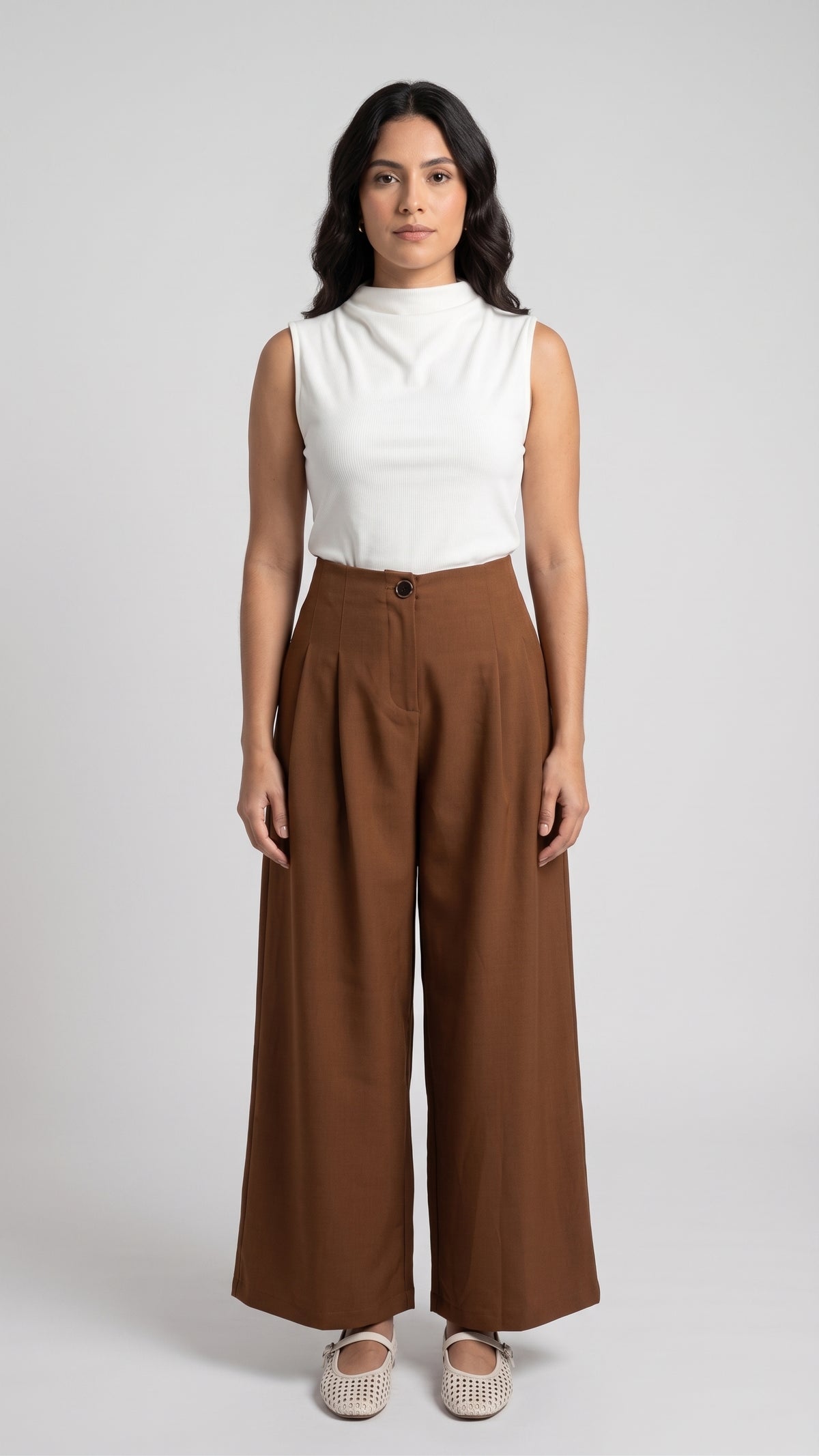 Pantalón Sastre Wide-Leg con Pinzas