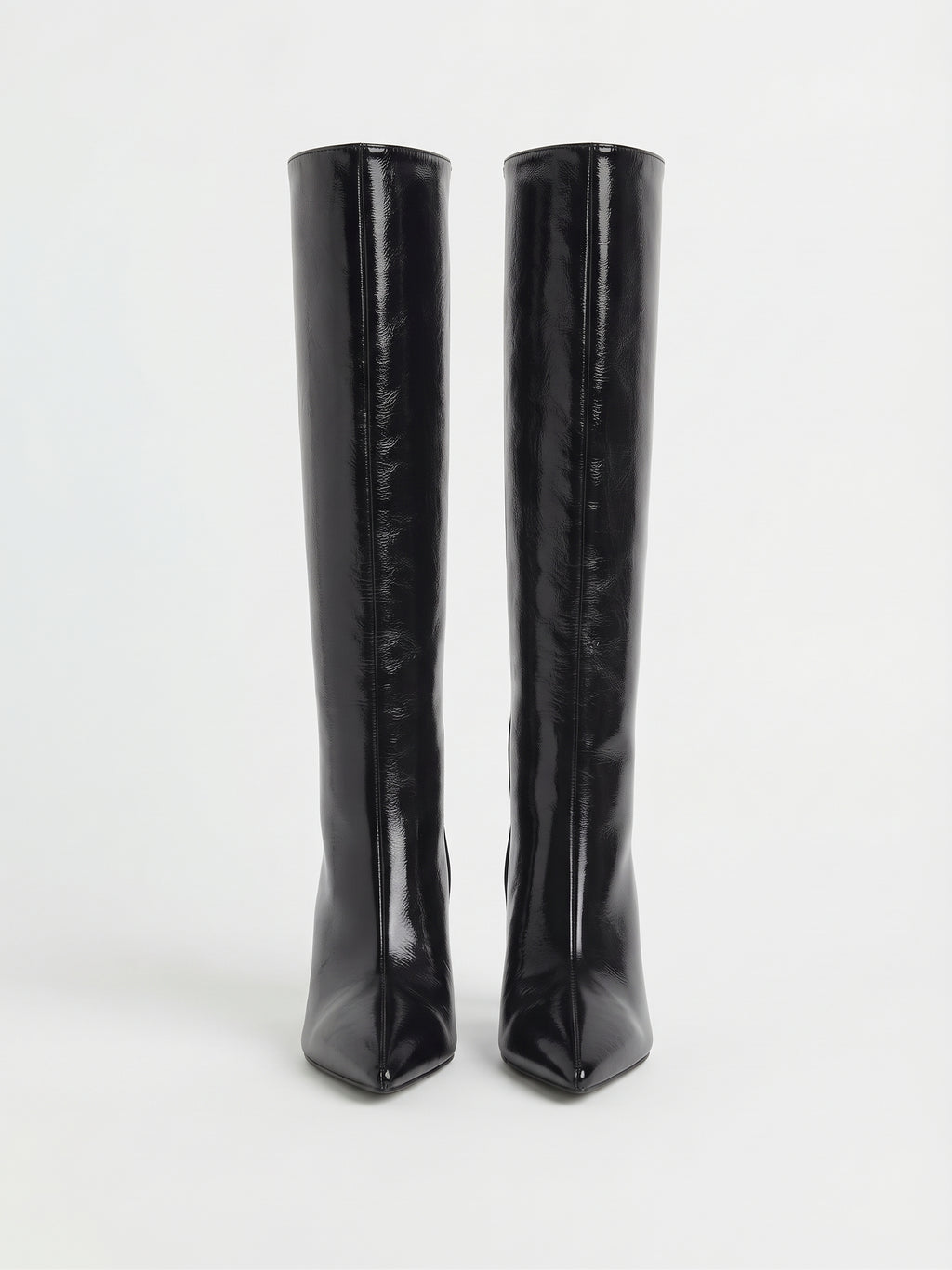 Botas Altas de Tacón Fino en Piel Negra