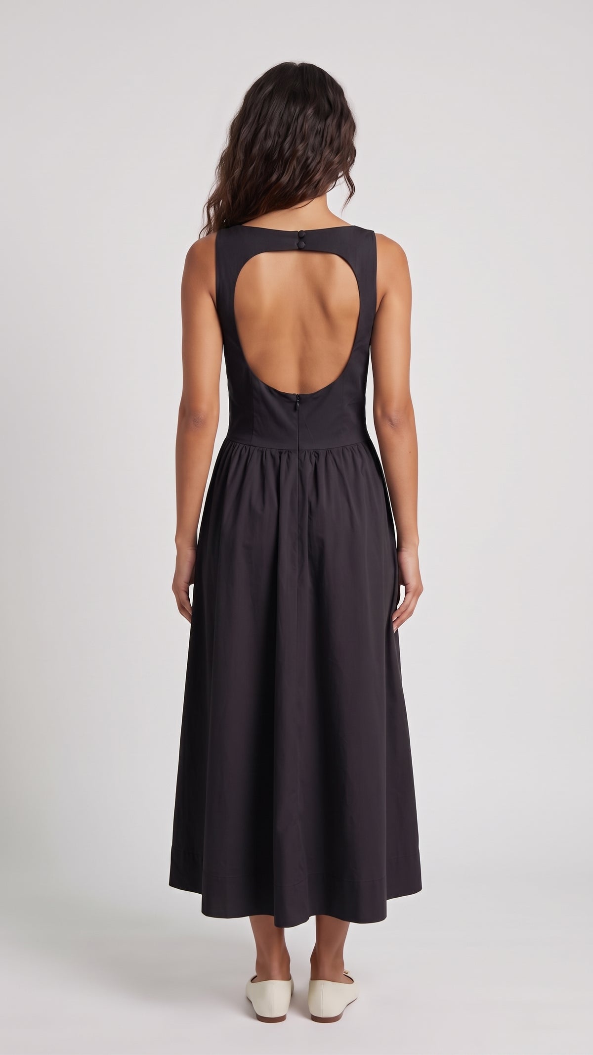 Vestido Midi con Espalda Descubierta