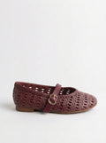 Flats Mary Jane Tejidos Tinto
