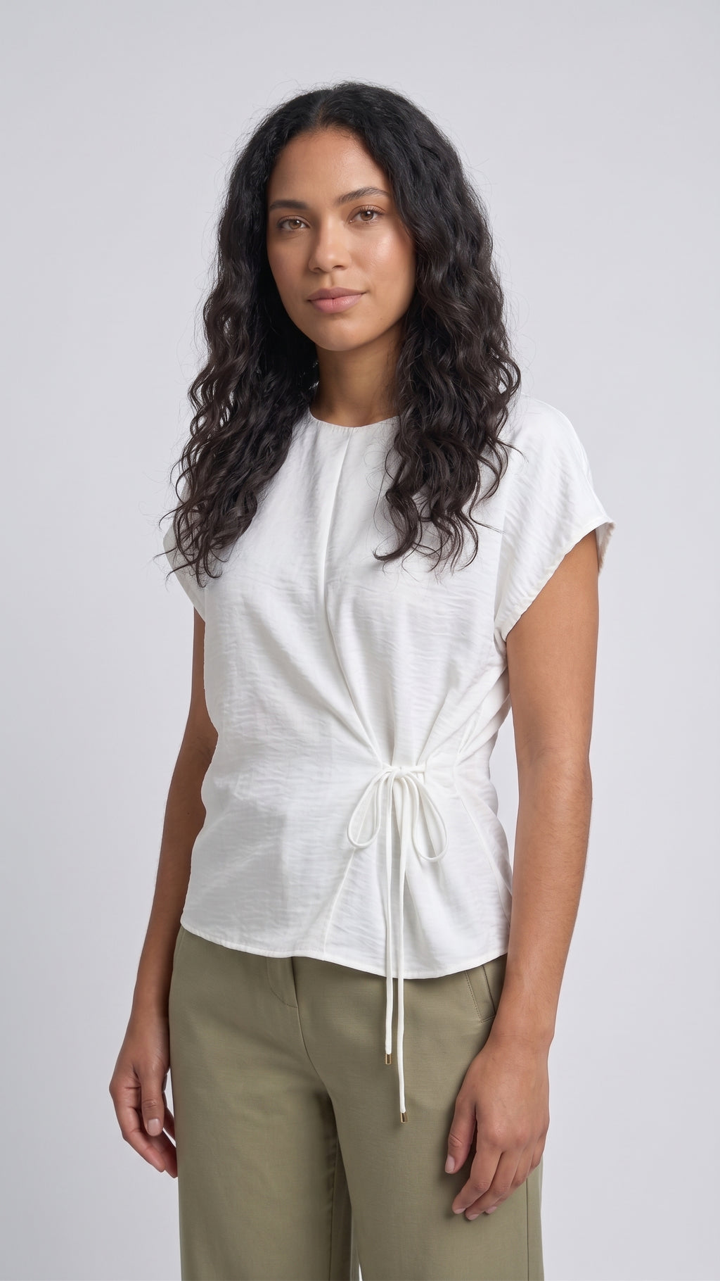 Blusa con Detalle Cruzado y Lazo Lateral