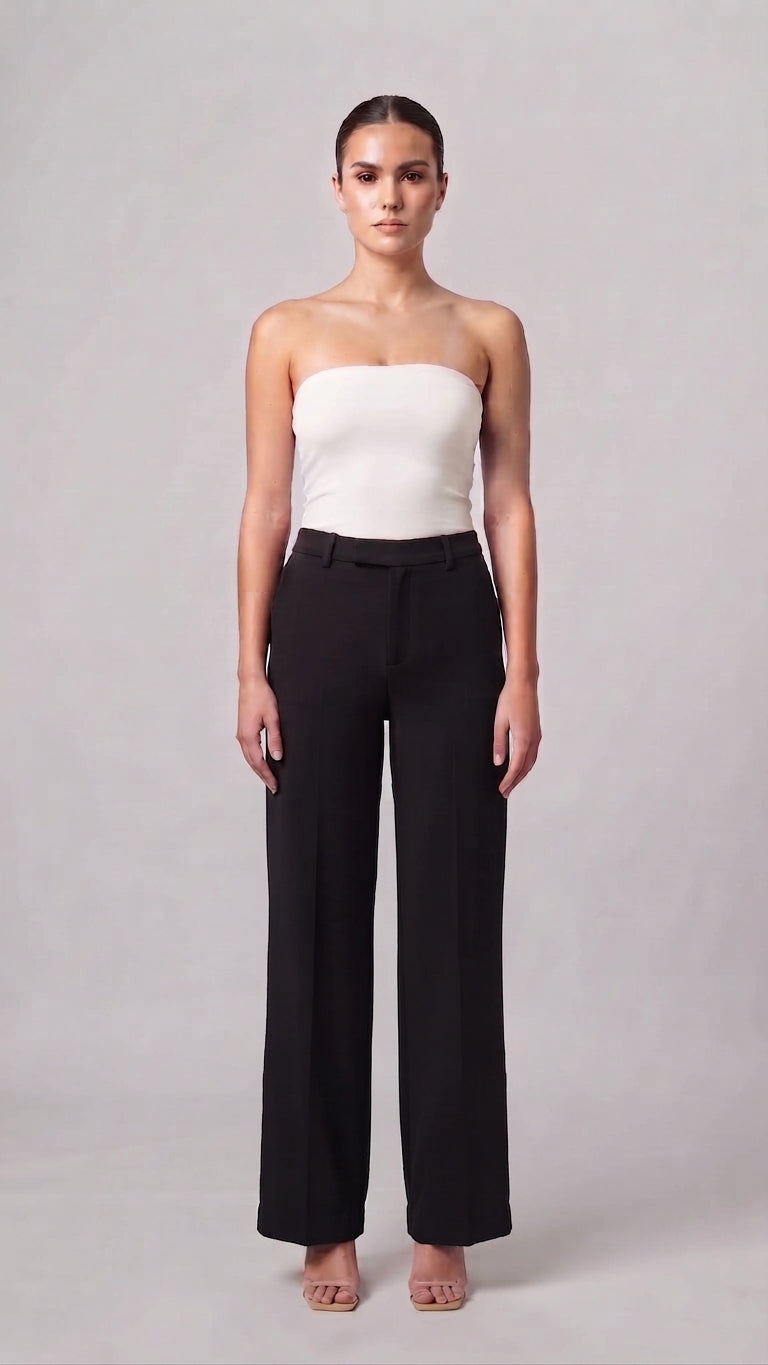 Pantalón Sastre de Tiro Alto con Cintura Elástica