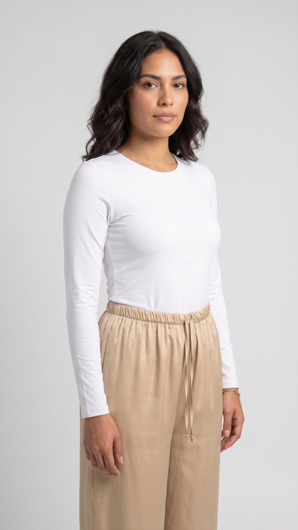 Pantalón Wide-Leg Satinado con Cintura Elástica